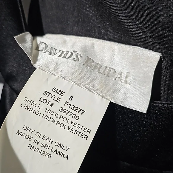 David's Bridal Black‎ Sleeveless Elegant Black Dress Size 6 - Picture 4 of 8